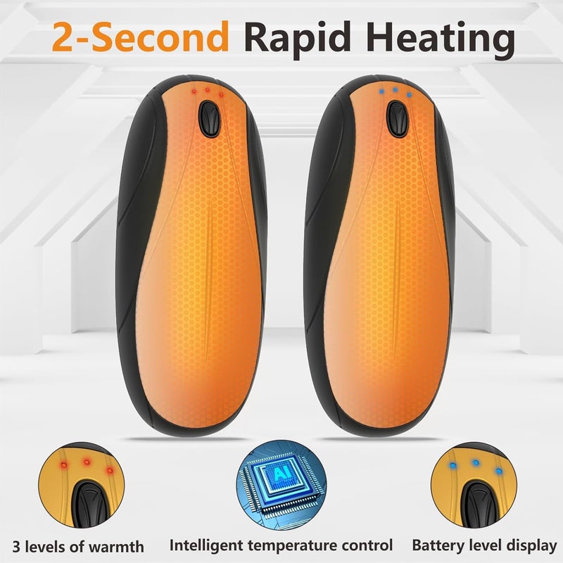 Yuegit Hand Warmers Rechargeable 2Pack,14000mAh Electric Hand Warmers with Charging Case,Quick Charge Portable Heater,Gifts for Christmas,Winter,Outdoor,Camping,Hunting Accessories - Image 3